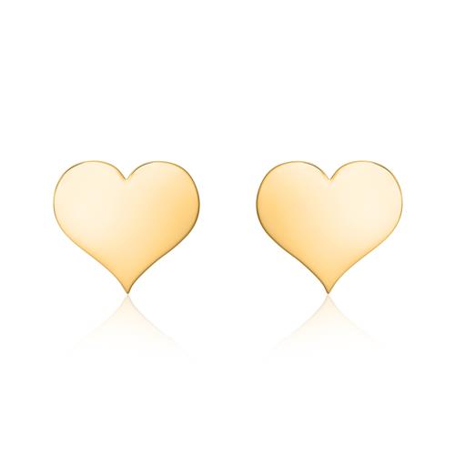 Damen Ohrstecker Herzen aus 14K Gold, gravierbar