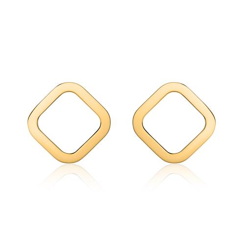 Quadratische Ohrstecker für Damen aus 14K Gold