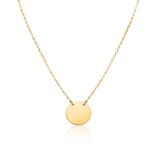 Halskette für Damen aus 9K Gold mit Kreis, gravierbar