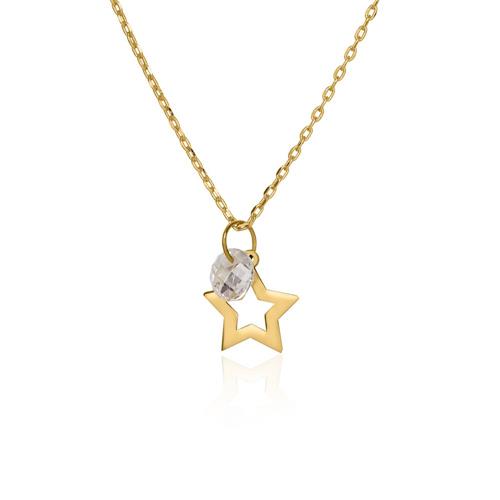 Sternkette für Damen aus 375er Gold mit Zirkonia