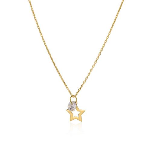 Sternkette für Damen aus 375er Gold mit Zirkonia