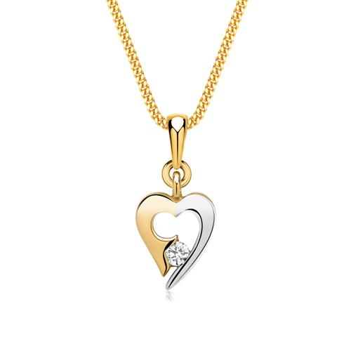 8ct Yellow- White Gold Necklace With Pendant