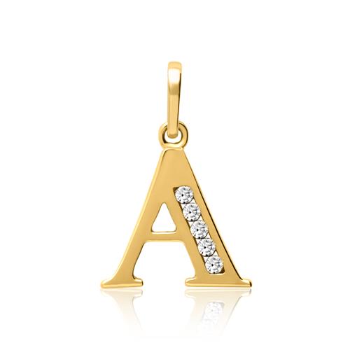 8ct Gold Chain Letter A With Zirconia