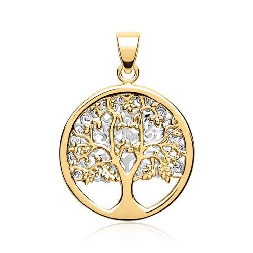 Elegant Necklace 8ct Gold Bicolor Tree