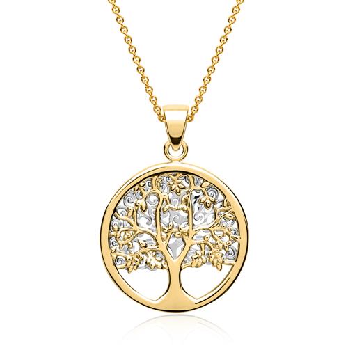 Elegant Necklace 8ct Gold Bicolor Tree