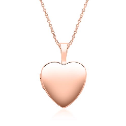 Engraving Heart Medallion In 14ct Rose Gold Foldable
