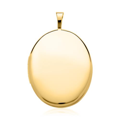Kette mit ovalem Medaillon aus 585er Gold gravierbar