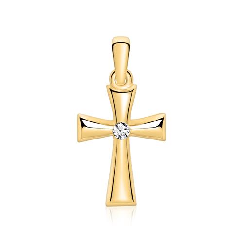 🦚 375er Goldkette Kreuz mit Zirk...