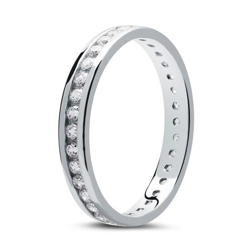 Eternity Ring In 8 Carat White Gold With Zirconia