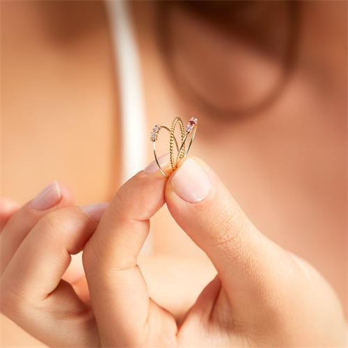 Gold Plated 925 Silver Ring For Ladies In Cord Design
