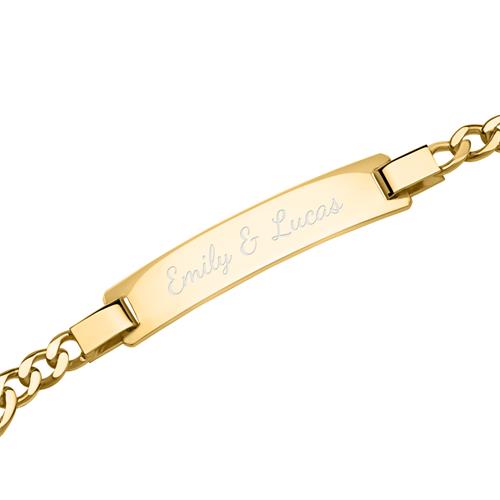 Figaro Bracelet Gold Plated Engraving