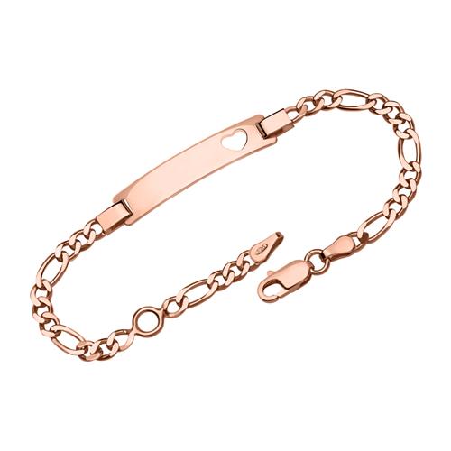 Armbaender - Figaro Herzarmband rosé vergoldet  - Onlineshop The Jeweller