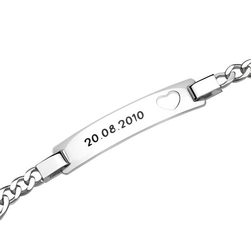 925 Armband Zilver Gravure Hartpatroon