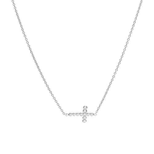Kreuzkette für Damen aus Sterlingsilber mit Zirkonia