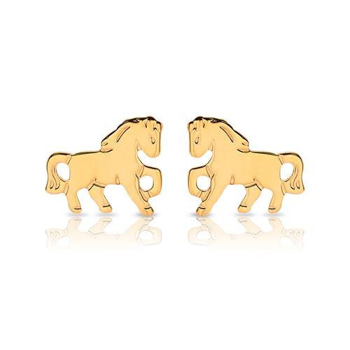 Ear Studs Children 8ct Gold Horses