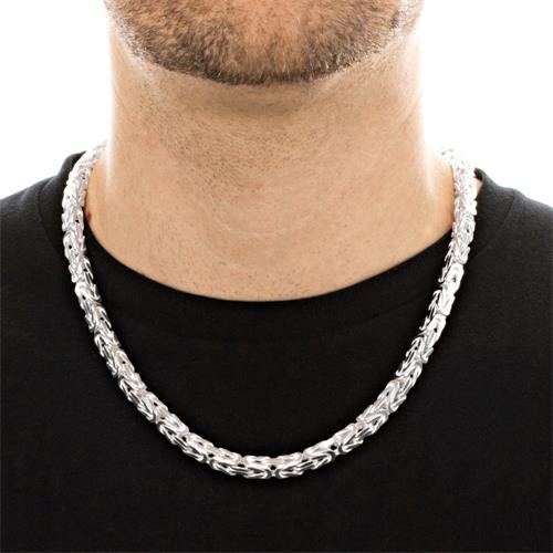 Sterling Silver Chain: Byzantine Chain Silver 7.5mm