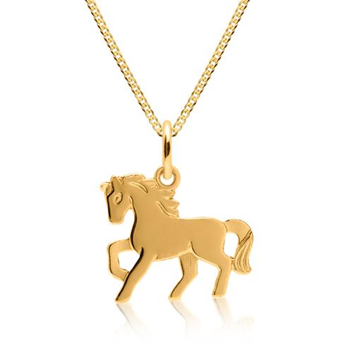 Goldkette für Kinder mit Anhänger Pferd