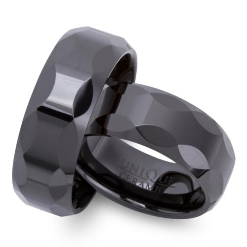 Exclusive Black Ceramic Wedding Rings Scratch Resistant