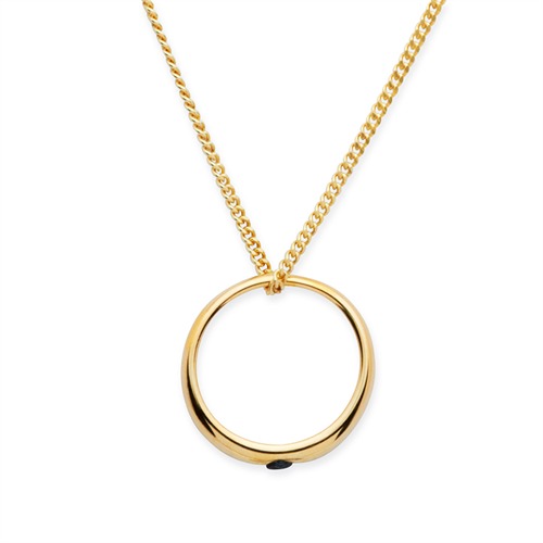 8ct Gold Baptismal Necklace Polished Sapphire
