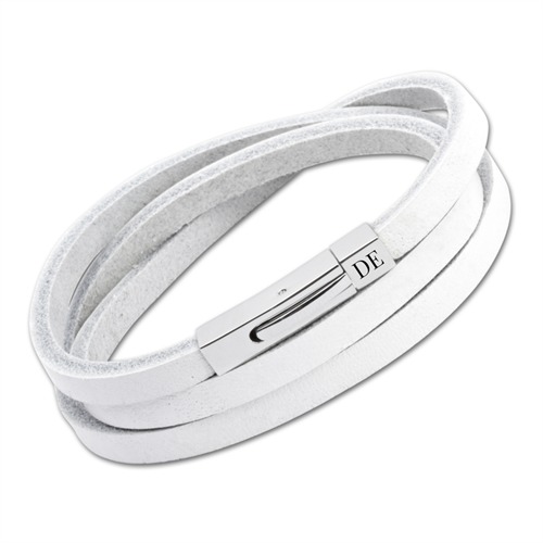 White Leather Strap With Free Engraving