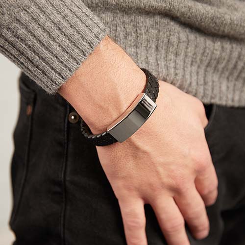 Black Leather Strap With Magnetic Clasp