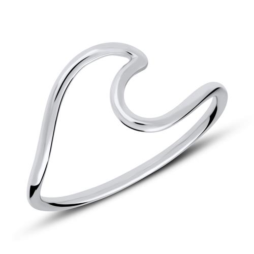 Wave Ring In 925 Sterling Silver