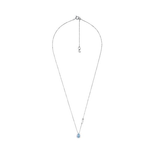 925 Silver Ladies Necklace With Blue Zirconia Stone