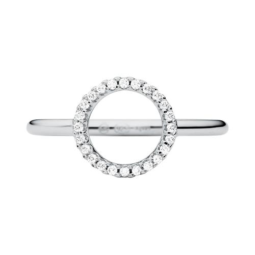 925er Silberring Kreis für Damen mit Zirkonia