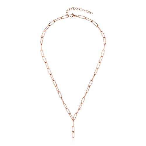 Halskette für Damen aus rosévergoldetem Edelstahl