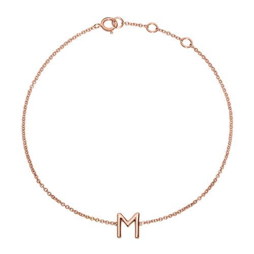 Individuellschmuck - Damenarmband aus 585er Roségold, 1 Buchstabe, Symbol - Onlineshop Jeweller