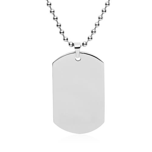 Stainless Steel Dog Tag Pendant Incl. Chain