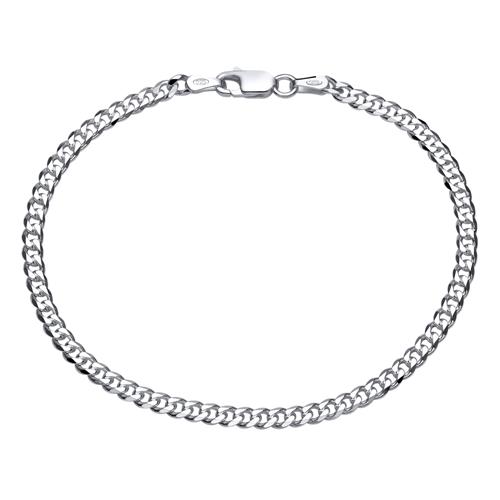 Sterling Silver Bracelet: Curb Bracelet Silver 3mm