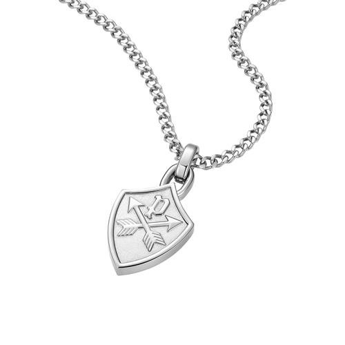 Heritage Crest Stainless Steel Engraving Chain For Men