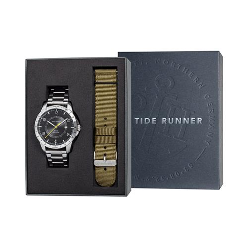 Stainless Steel Tide Runner Watch With Interchangeable Strap
