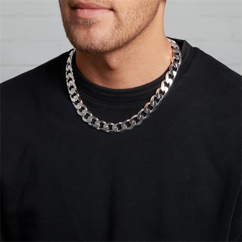 Sterling Silver Chain: Curb Chain Silver 15mm