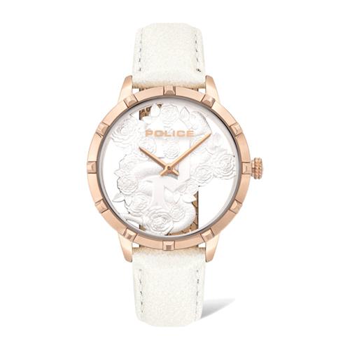 Ladies' Watch Marietas With Shimmering White Leather Strap