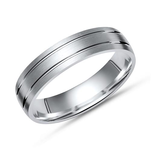 Silber Ring 925er Silber Glanzrillen 5 mm