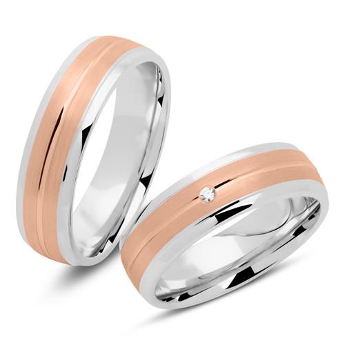 Sterling Silver Bicolor Wedding Rings