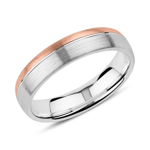 Engravable Men's Ring In Sterling Silver, Rosé