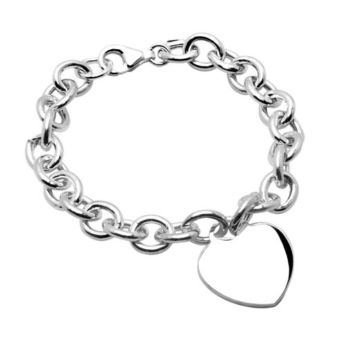 Modern Silver Bracelet With Heart Pendant