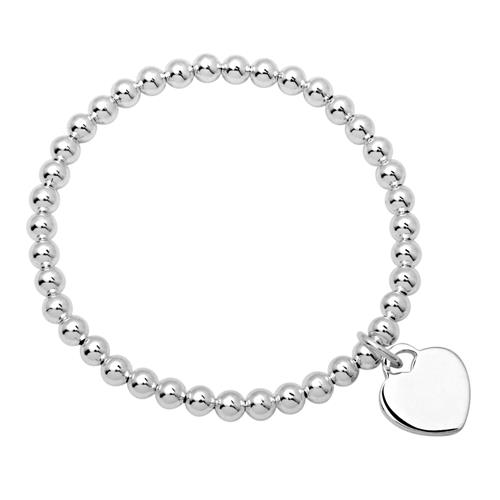 Sterling Silver Pearl Bracelet With Heart Charm