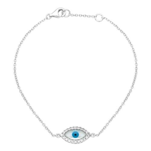 Sterling Silver Bracelet Eye Zirconia