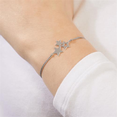 Star bracelet made of textile and 925 silver