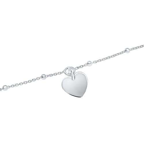Gravierbares 925er Silber Armband Herz für Damen