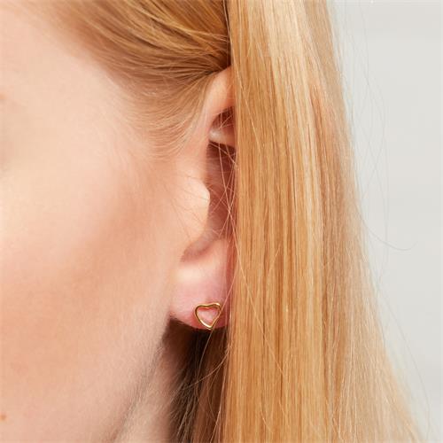 Earstuds Yellow-Gold-Plated Sterling Silver Heart