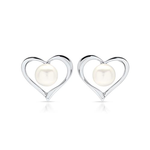 Sterling Silver Earrings Polished With Freshwater Pearl