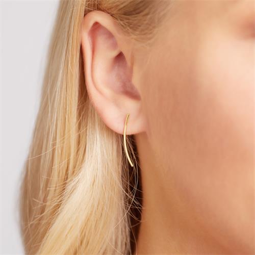 Gold-Plated Silver Stud Earrings 23mm Long