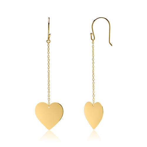 Earrings Hearts Made Of Gilded 925 Silver