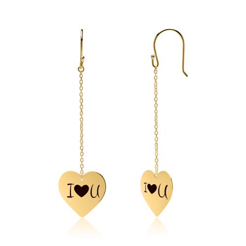 Earrings Hearts Made Of Gilded 925 Silver