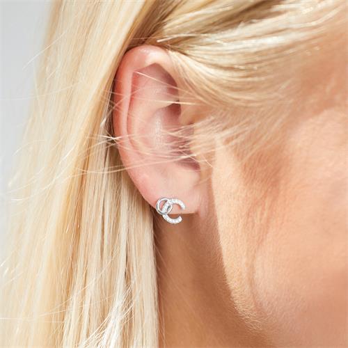 Earstuds For Ladies Made Of 925 Silver With Zirconia
